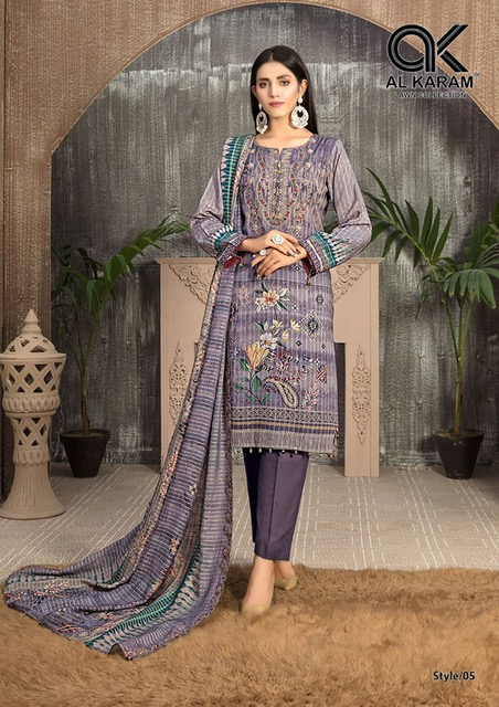 AL Karam Queen Court Nx Vol-2 Cambric Cotton Designer Dress Material